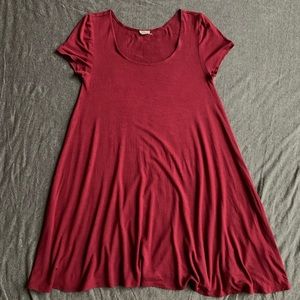 Maroon T-Shirt Dress
